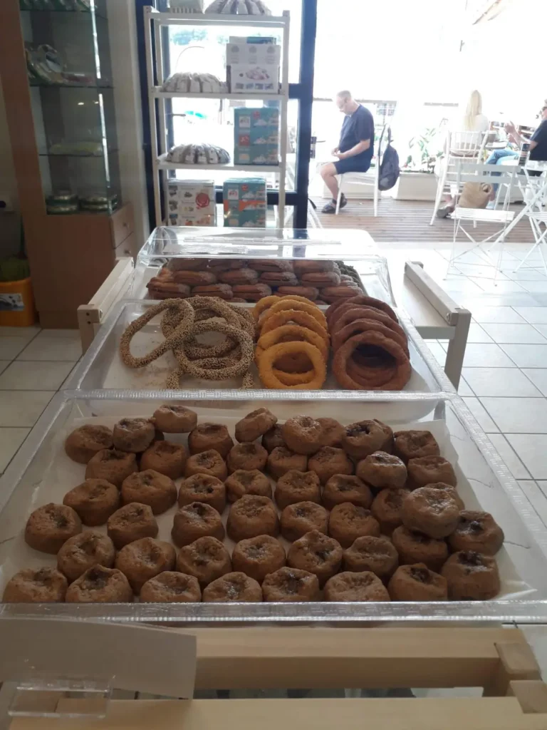 Bagels fresh bakes pastries in royal bakery coffee skiathos troulos