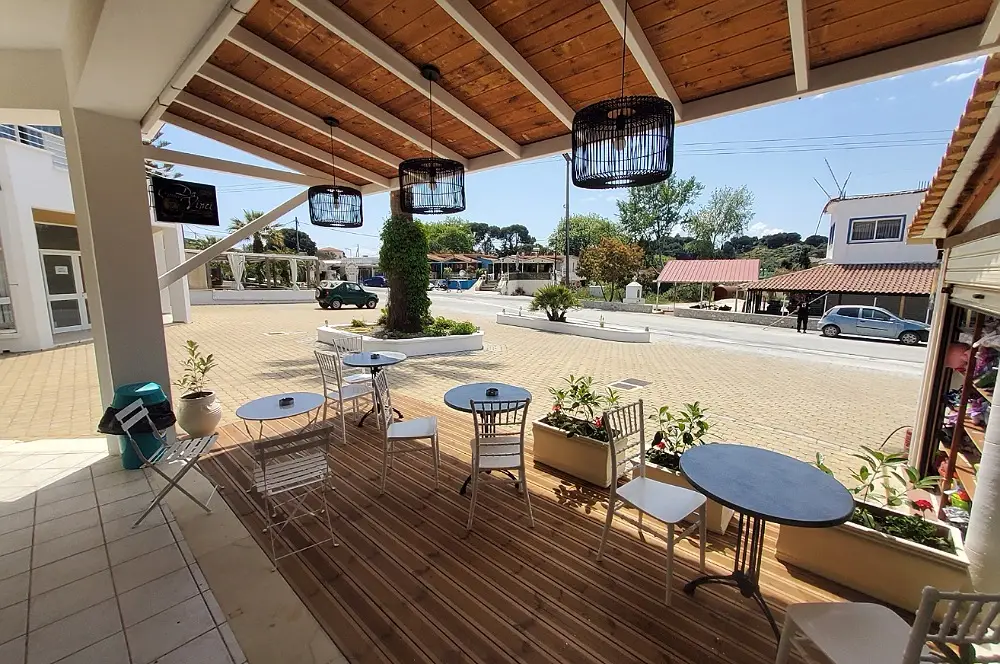 Cozy outstand shaded place to sit in royal bakery coffee skiathos troulos