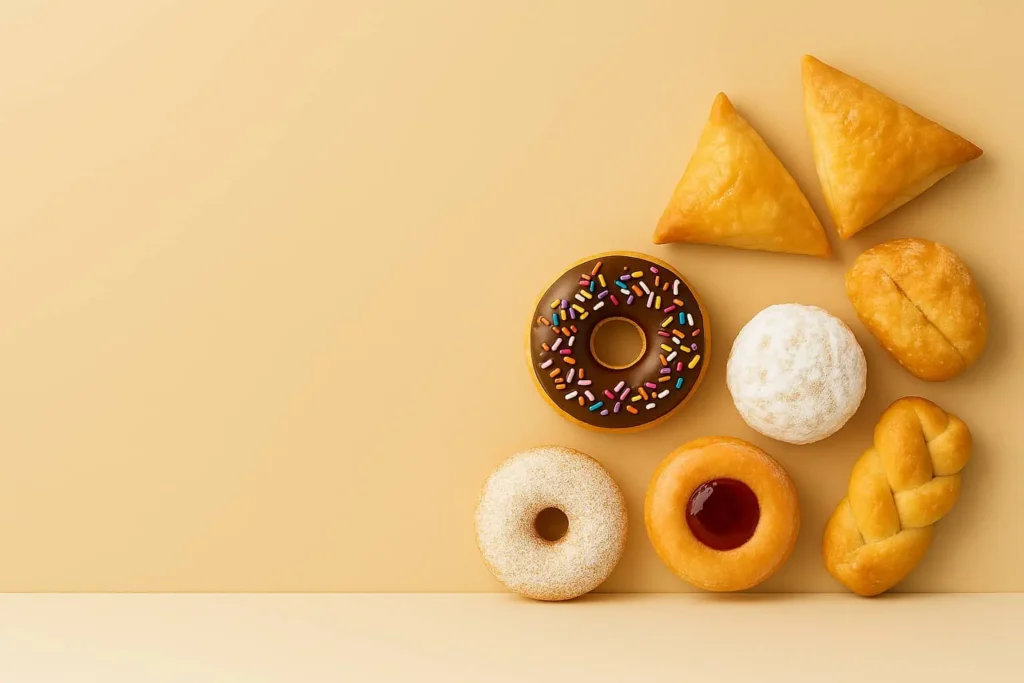 Donuts sweet tarts greek pastries in royal bakery coffee troulos skiathos