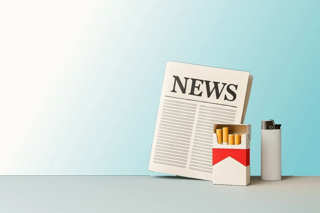 Newspaper ciggarets tabacco in supermarket troulos skiathos