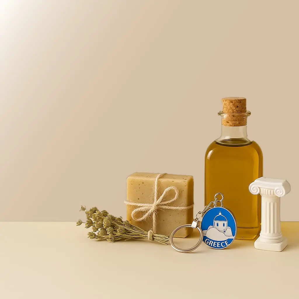 Souvenirs in supermarket troulos skiathos